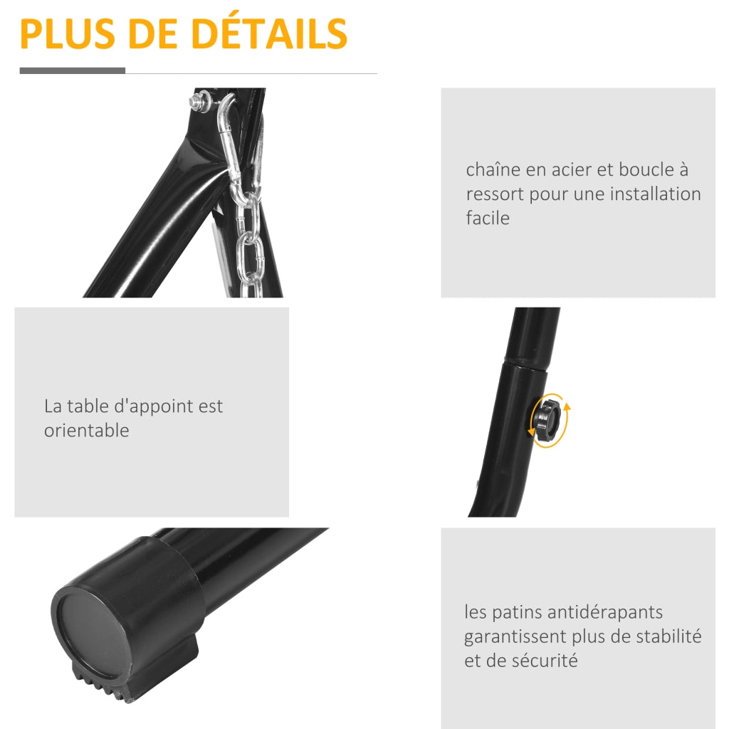 Supporto per Poltrona Sospesa ¨C Xylo ¨C Struttura Metallica con Ripiano Regolabile 120kg