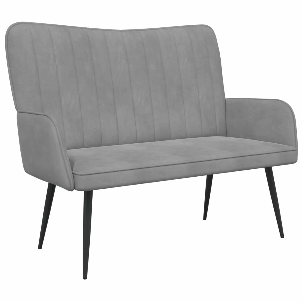 Sofa a Due Posti Grigio chiaro 115 x 61 x 87 cm Velluto 42028960
