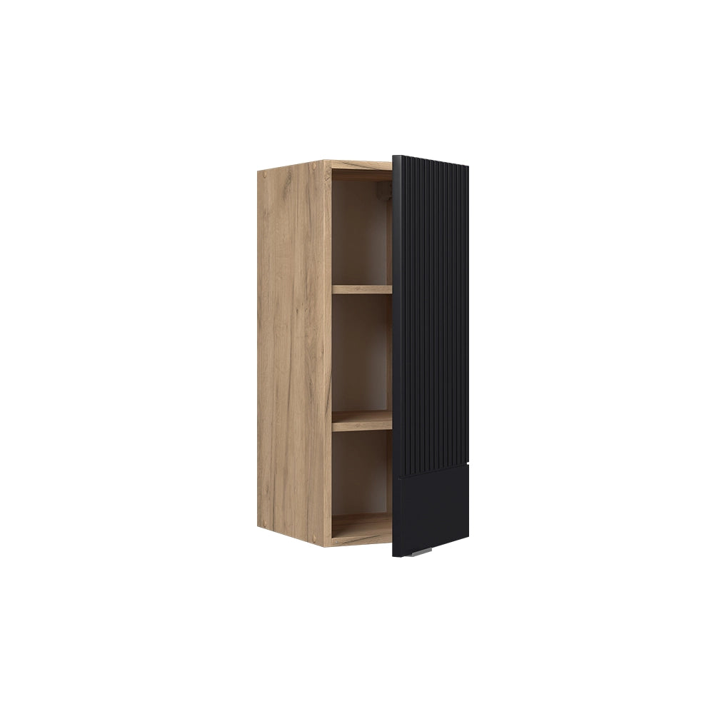 Pensile da cucina Fame-Line Nero rigato/Rovere dorato 30 cm Vicco