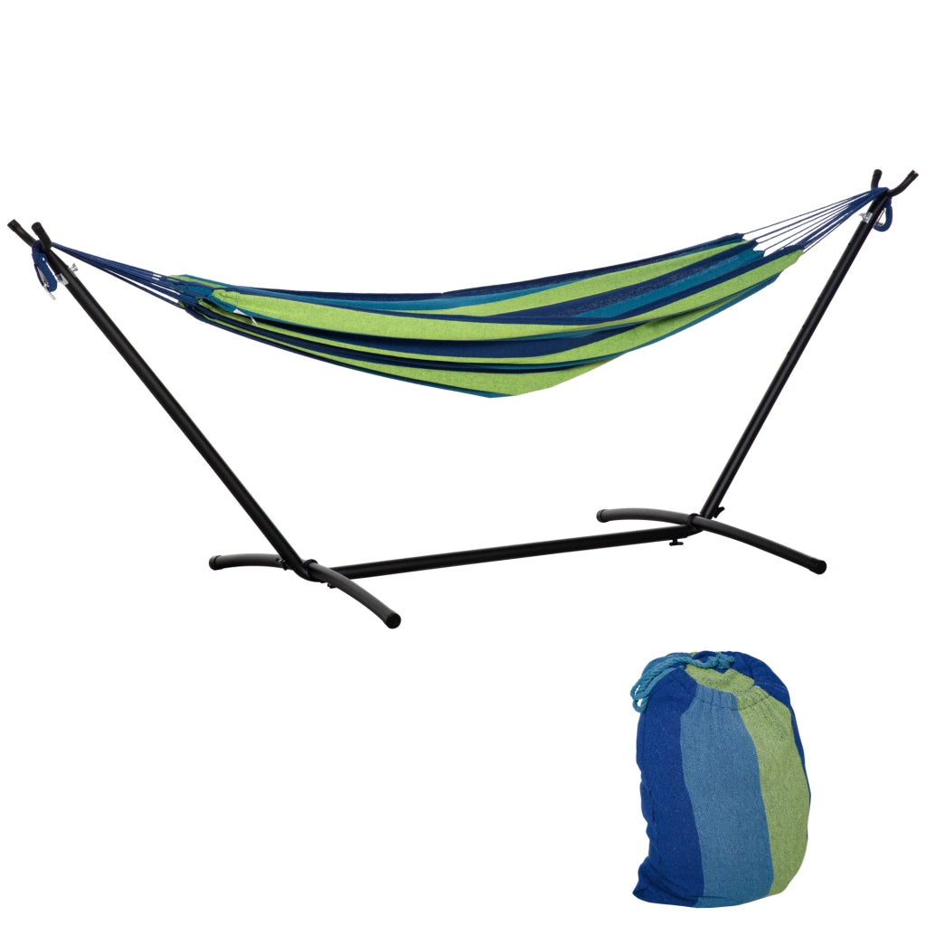 Amaca con supporto ¨C zephmum ¨C verde e blu 310x117 cm