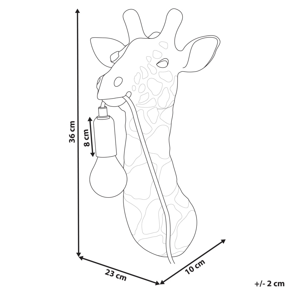 Lampada da parete in poliresina oro Luce da comodino Lampada da lettura a forma di giraffa a tema animale Soggiorno Camera da letto stile glam