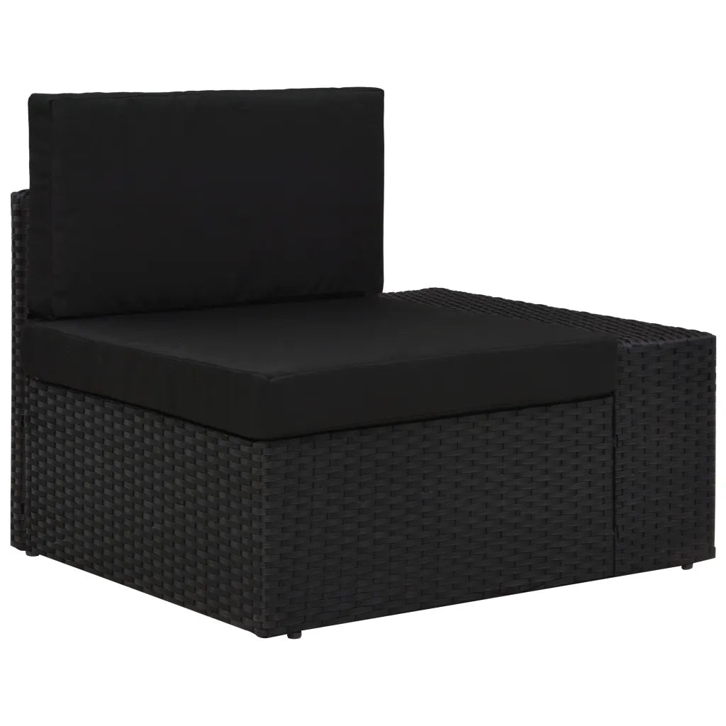 Set Divani da Giardino 9 pz con Cuscini in Polyrattan Nero 3067138