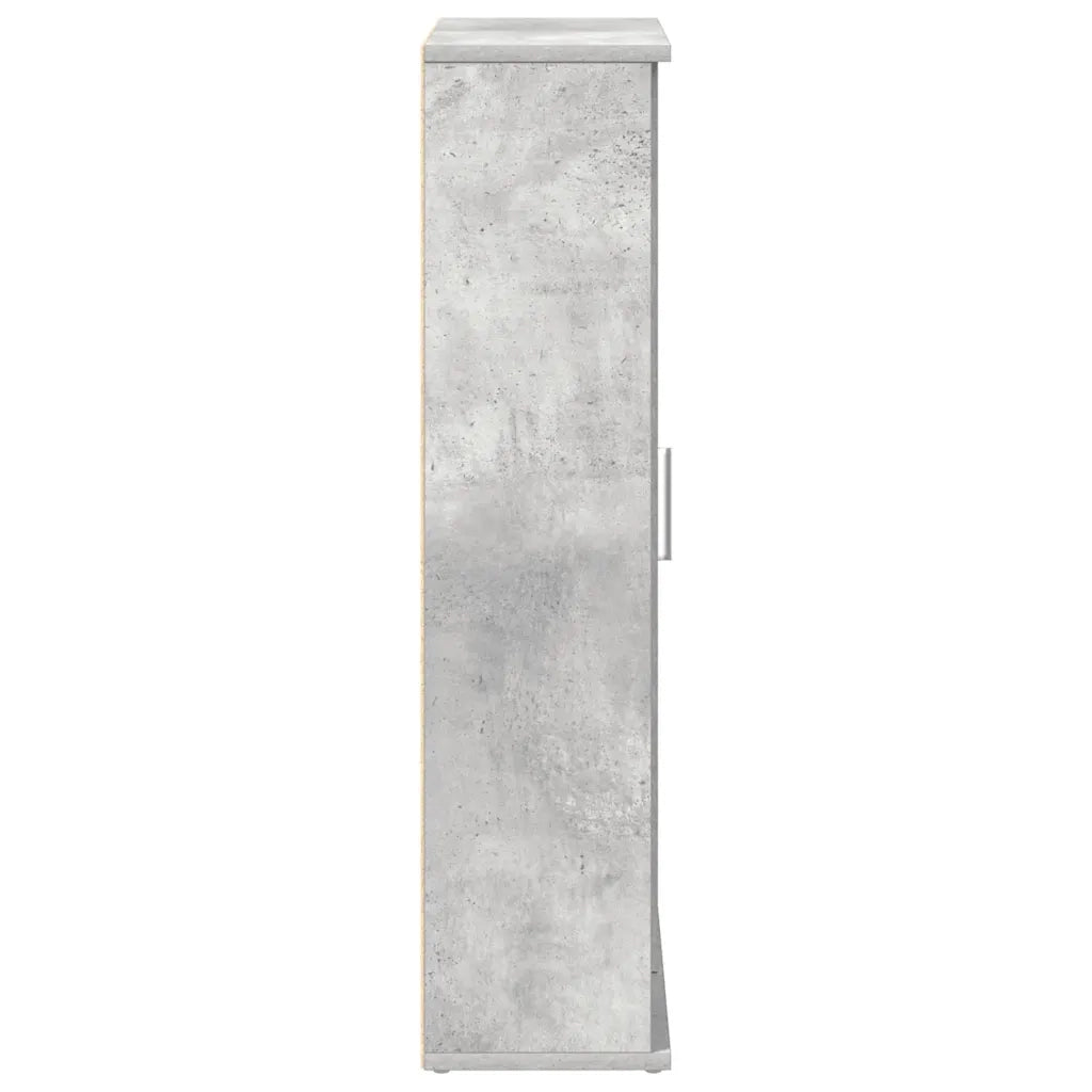 vidaXL Mobile da Bagno con Portarotolo Grigio Cemento 39x22x90 cm