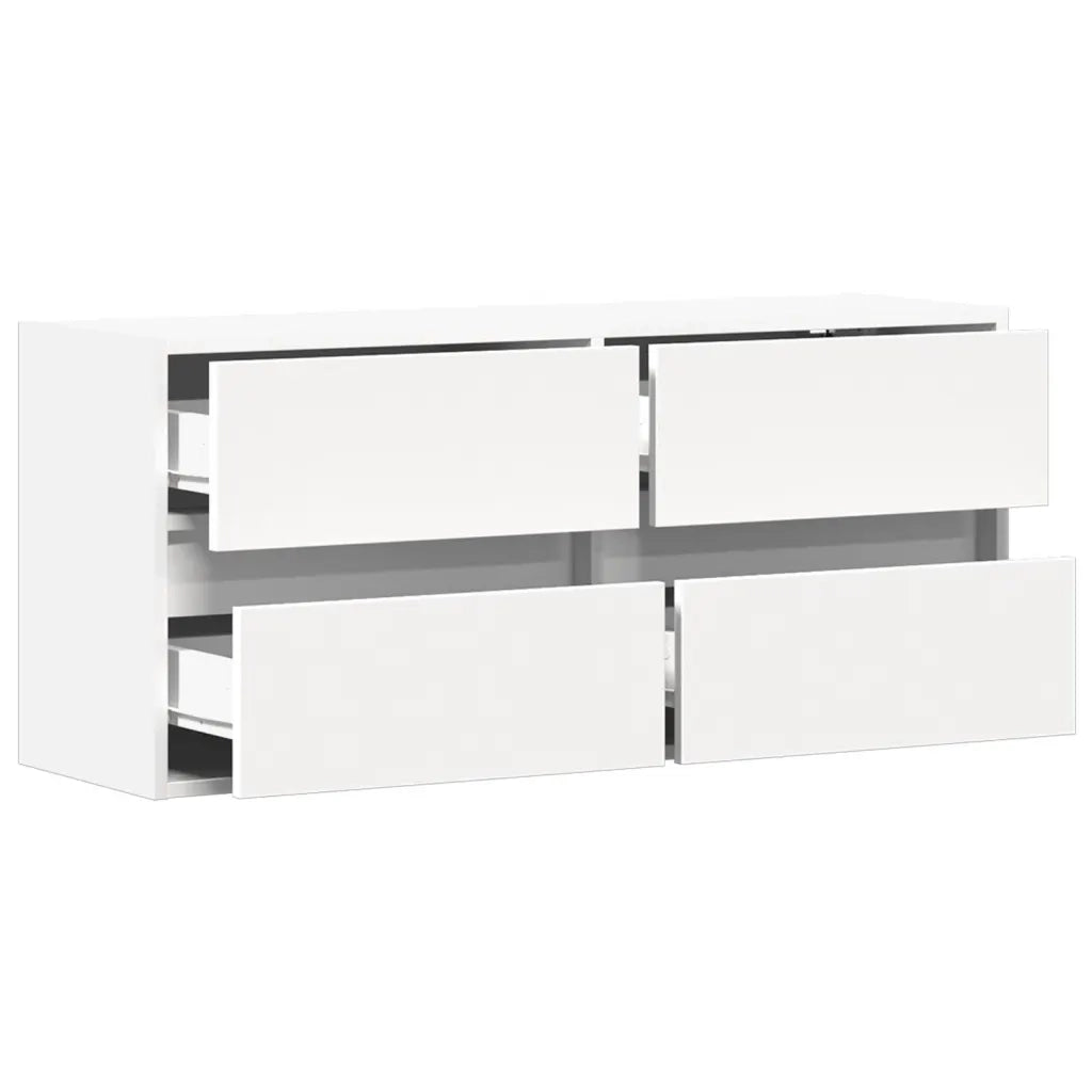 Mobile TV a Parete con Luci LED Bianco 100x31x45 cm 852292