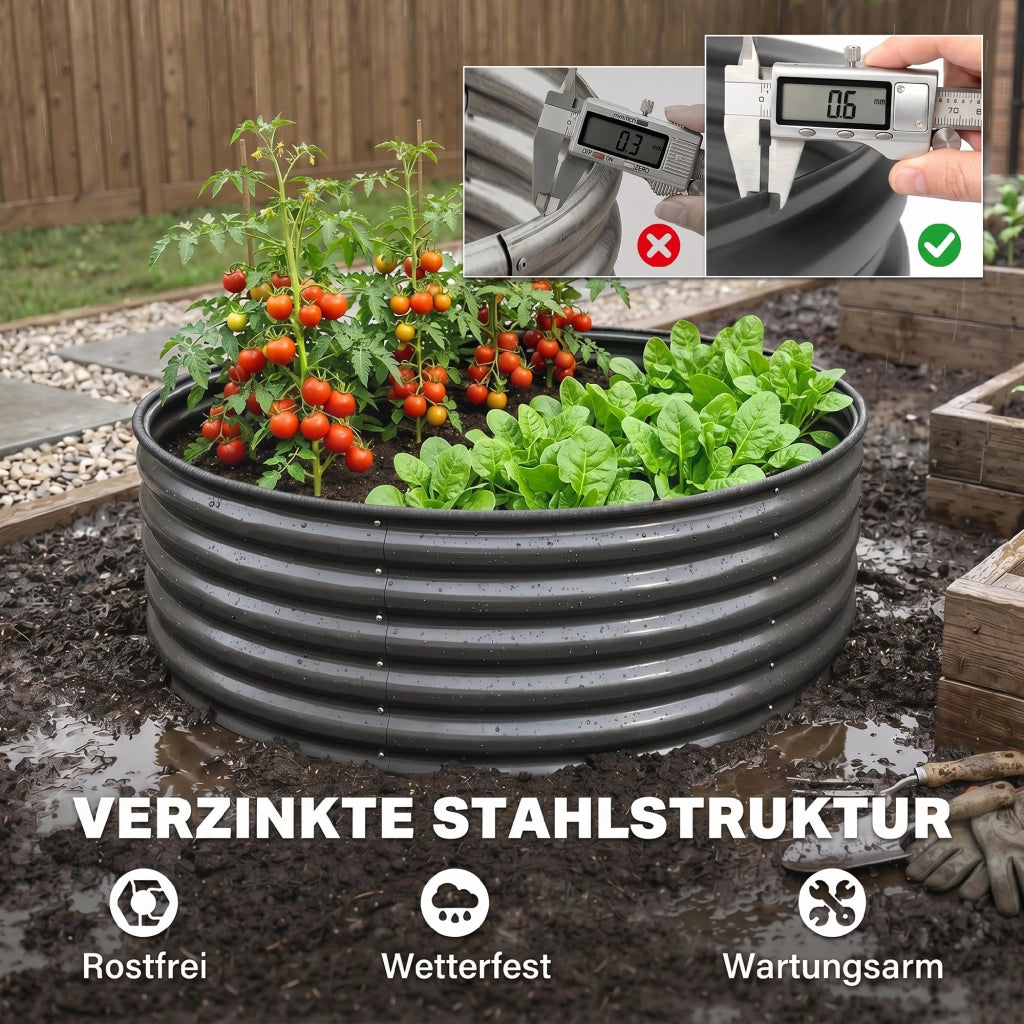 Cassone rialzato per giardino ¨C Xylo ¨C metallo zincato grigio antracite 120x120x43 cm