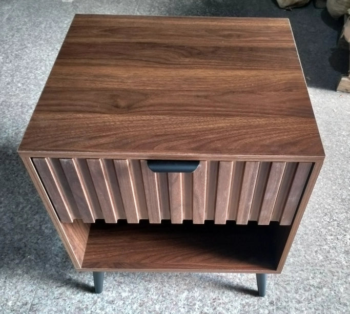 Tavolino Comodino con Cassetto ¨C MINIMAL ¨C Noce, 45x40x53 cm
