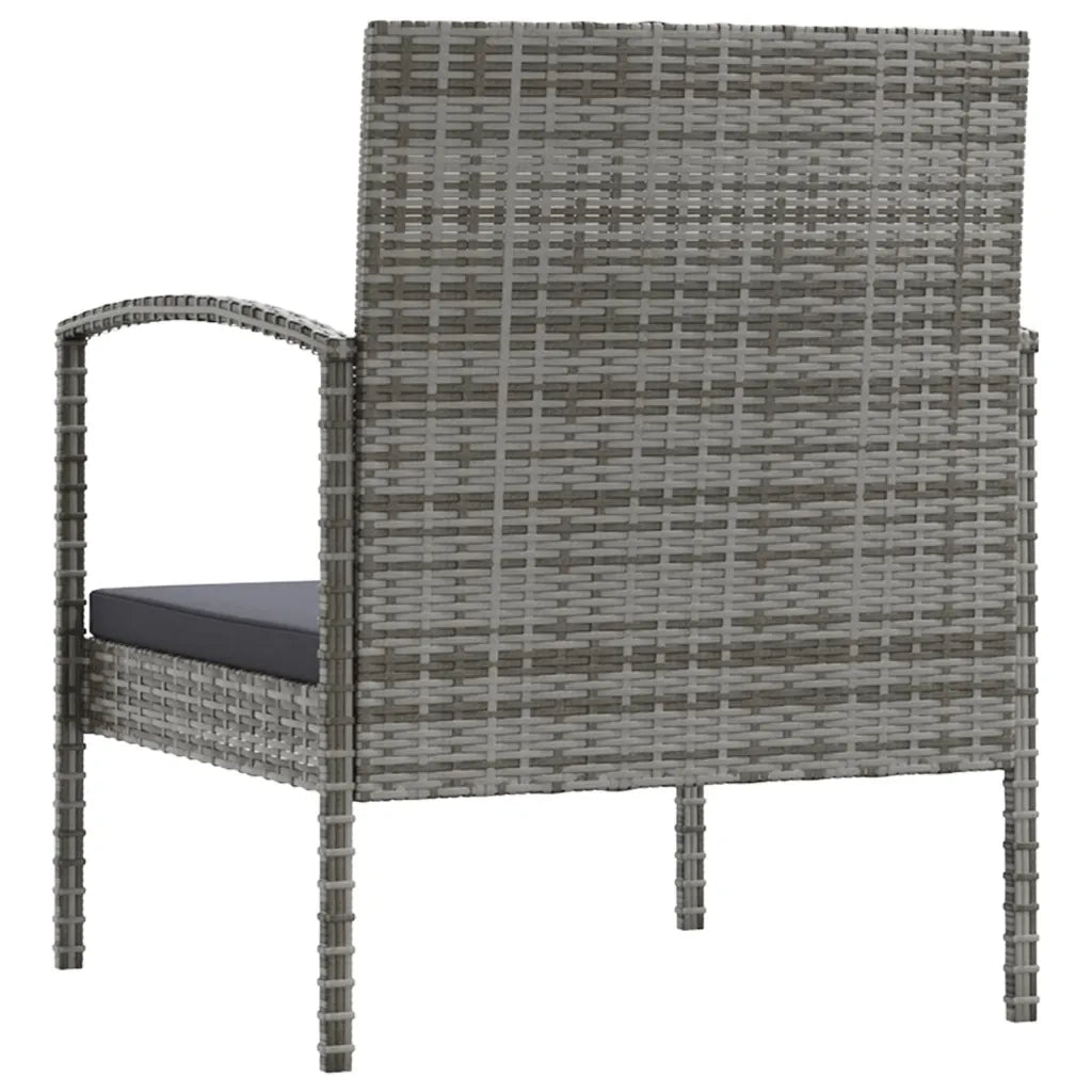 Set Divani da Giardino 8 pz con Cuscini in Polyrattan Grigio 3095967