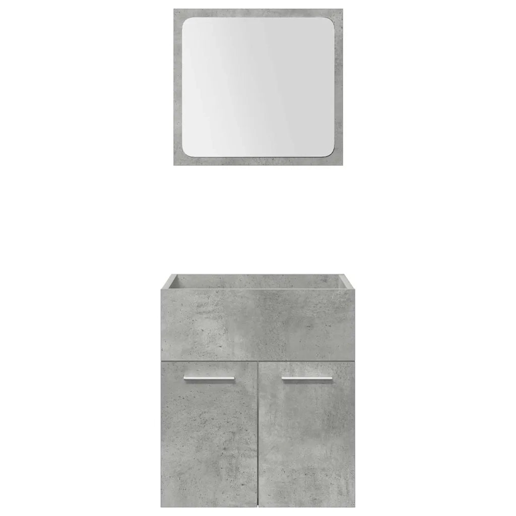 Set Mobili da Bagno 5 pz Grigio Cemento in Legno Multistrato 3324904