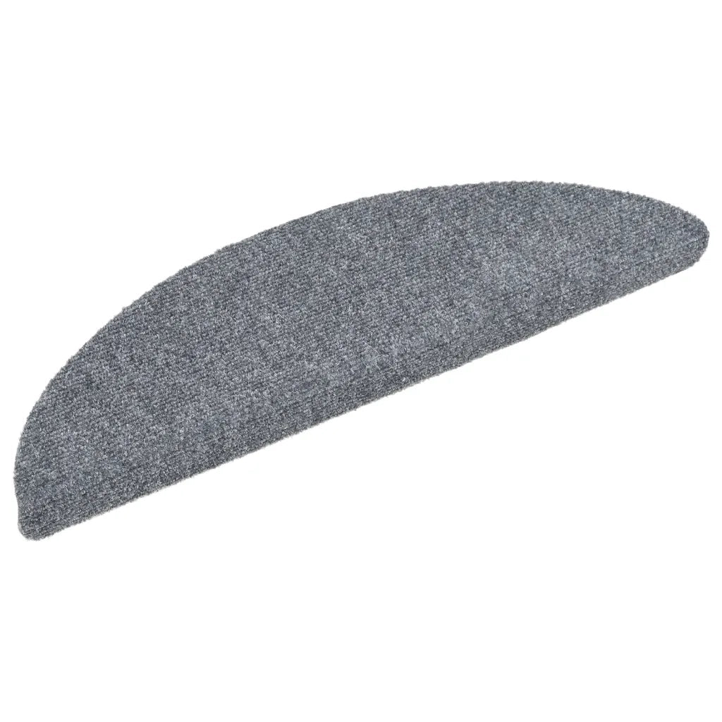 Tappetini per scale autoadesivi 15 pz | Gradini per Scale 56x17x3 cm Grigio chiaro semicircolari