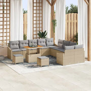Set Divano da Giardino con cuscino 13 pcs Beige polyrattan