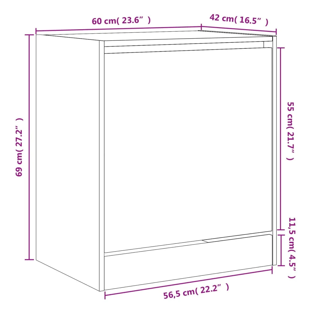 Scarpiera mobiletto portascarpe mobile per ingresso/corridoio/soggiorno 60 x 42 x 69 cm legno ingegnerizzato marrone 02_0021576