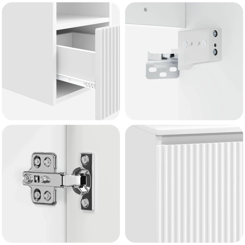 Set di mobili per il bagno 2 pz Bianco Legno ingegnerizzato 3404084