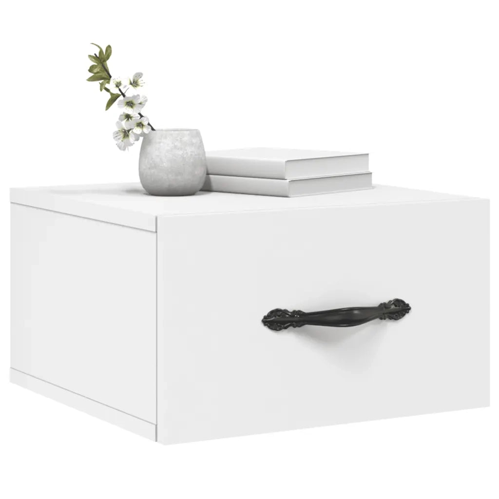 Comodino | Armadio da Notte | Mobiletto da notte a Muro Bianco 35x35x20 cm
