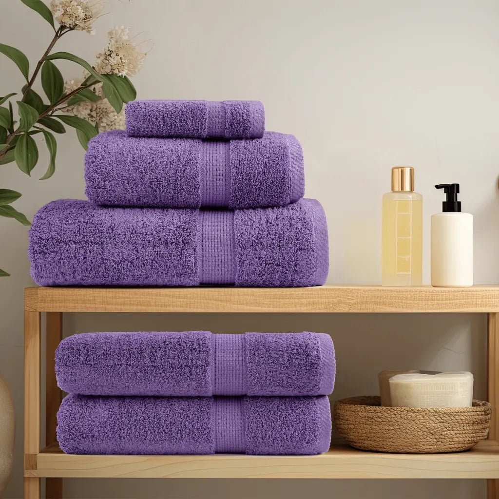 Asciugamani Premium SOLUND 10 pz | Teli per bagno Viola 50x100 cm 600 g/m2