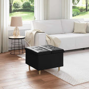 Pouf contenitore Nero 60 x 60 x 45 cm Pelle sintetica 876831