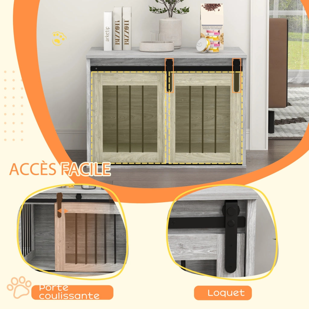 Gabbia trasportino per cani animali domestici ¨C Minimal ¨C effetto legno 80x54x57 cm