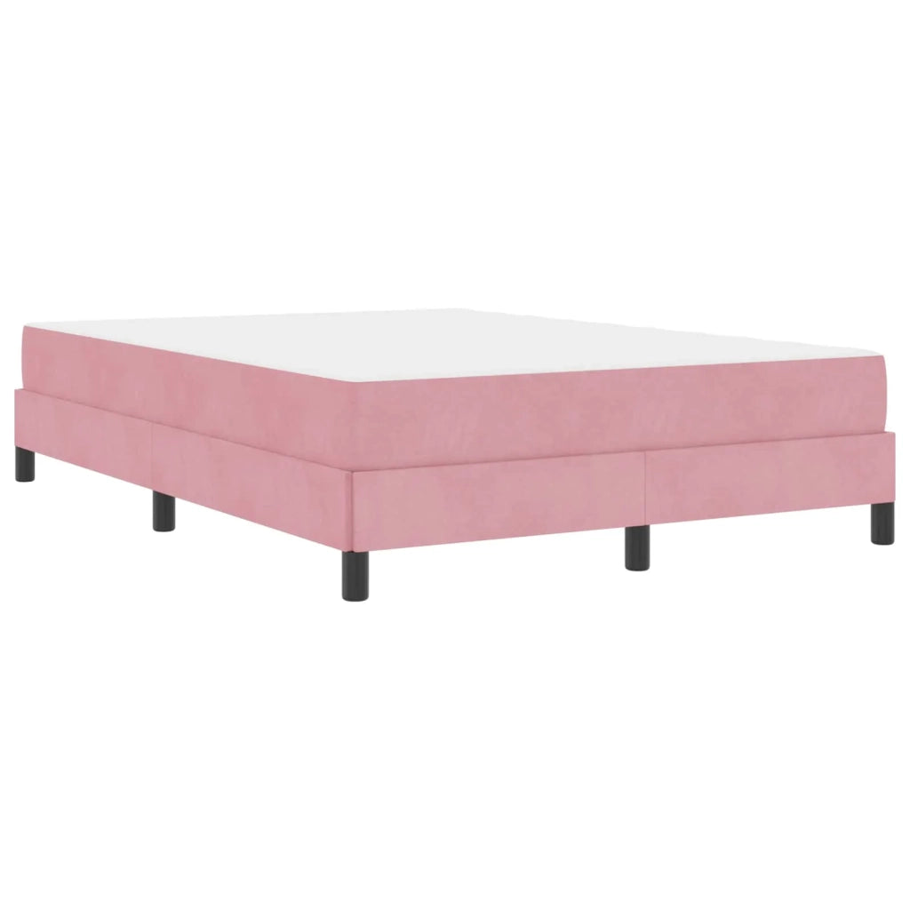 Letto a molle con materasso Rosa 140 x 190 cm Tessuto