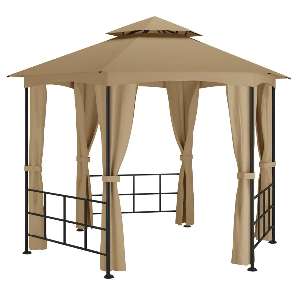 Gazebo con Pareti Laterali 3,1x2,7 m Tortora 313932