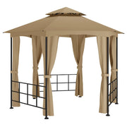 Gazebo con Pareti Laterali 3,1x2,7 m Tortora 313932