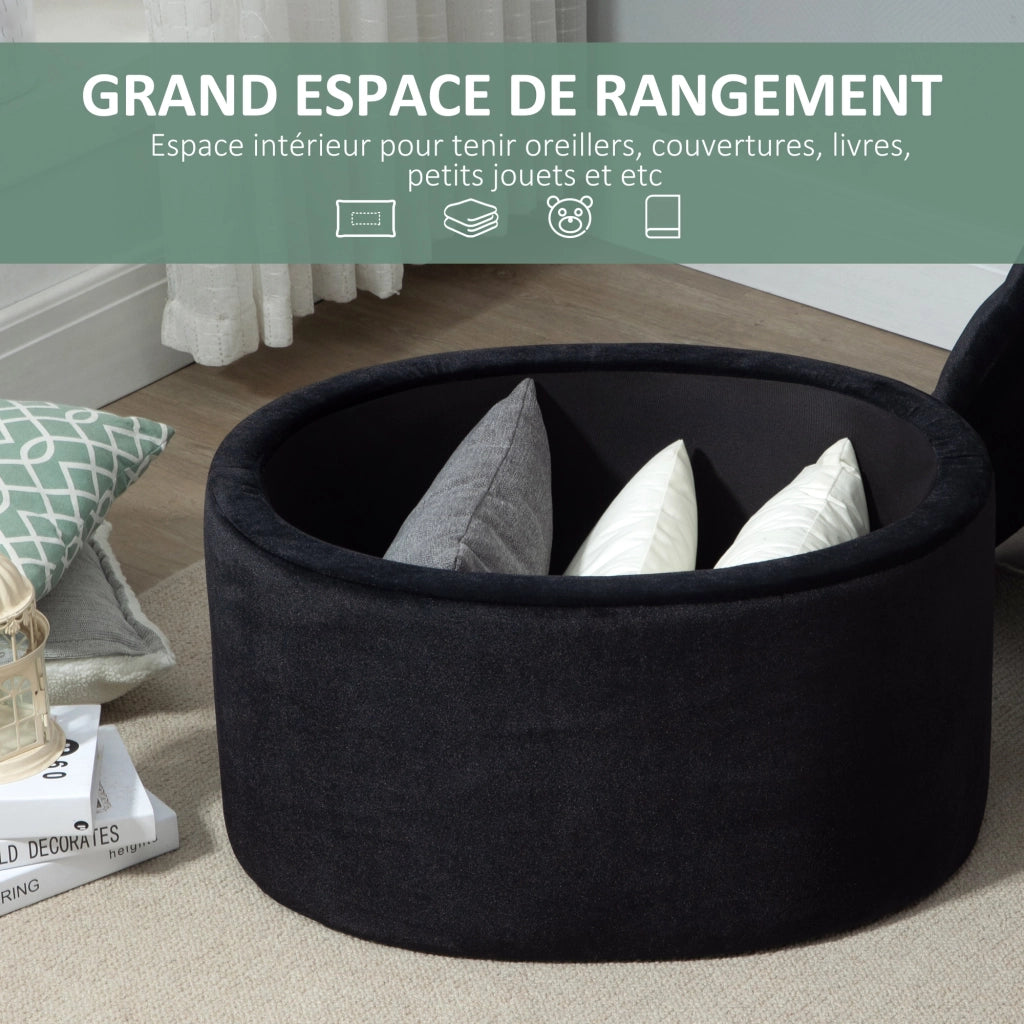 Panca contenitore imbottita per ingresso camera soggiorno ¨C Xylo ¨C 71x52x42 cm nero