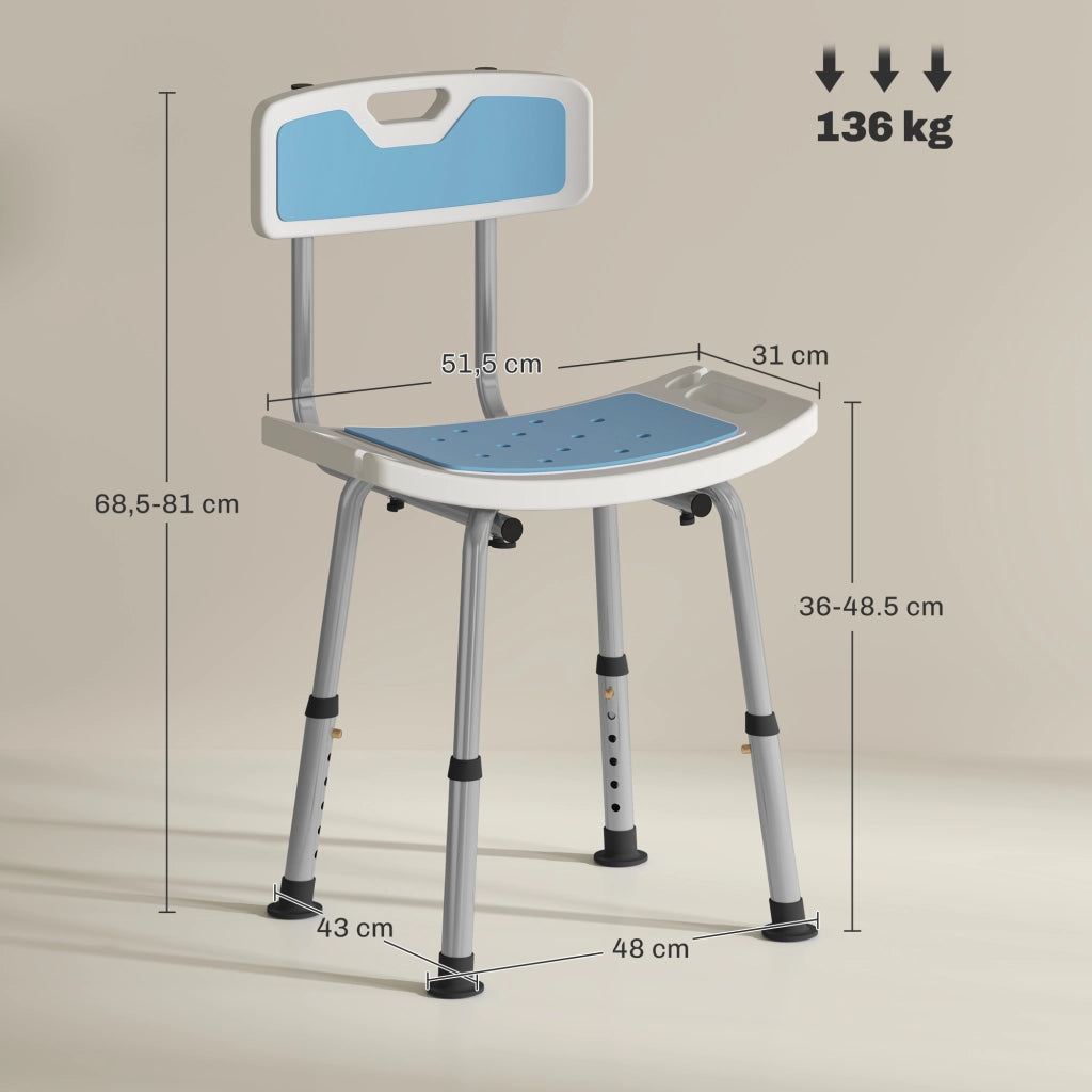 Sedia da doccia regolabile ¨C Minimal ¨C antiscivolo