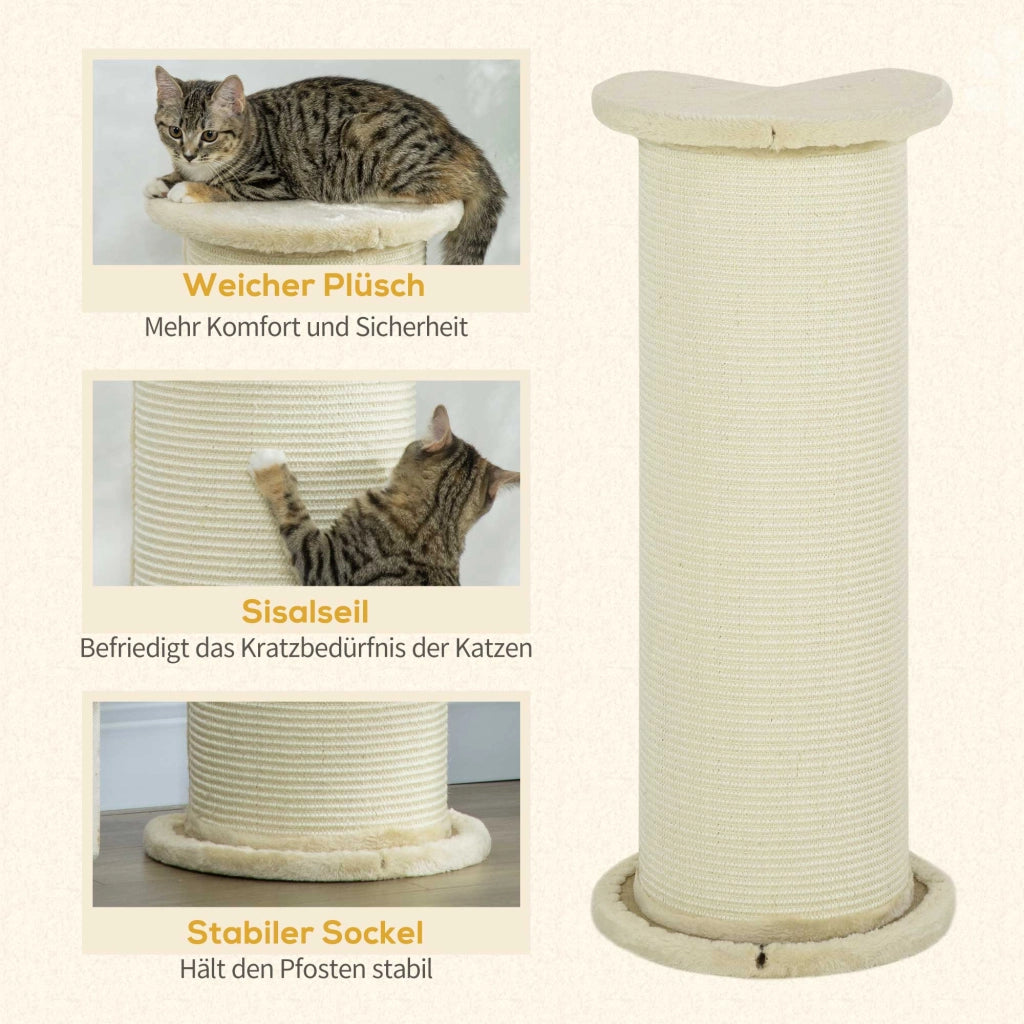 Casetta per gatti angolare ¨C Minimal ¨C 35x35x85 cm cremewei?