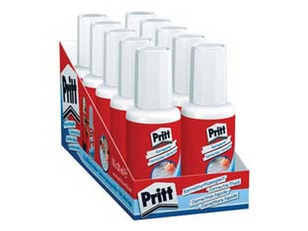 10pz correttore pritt fluid con pennello pz.20 - ml.20 cod:ferx.fer392105