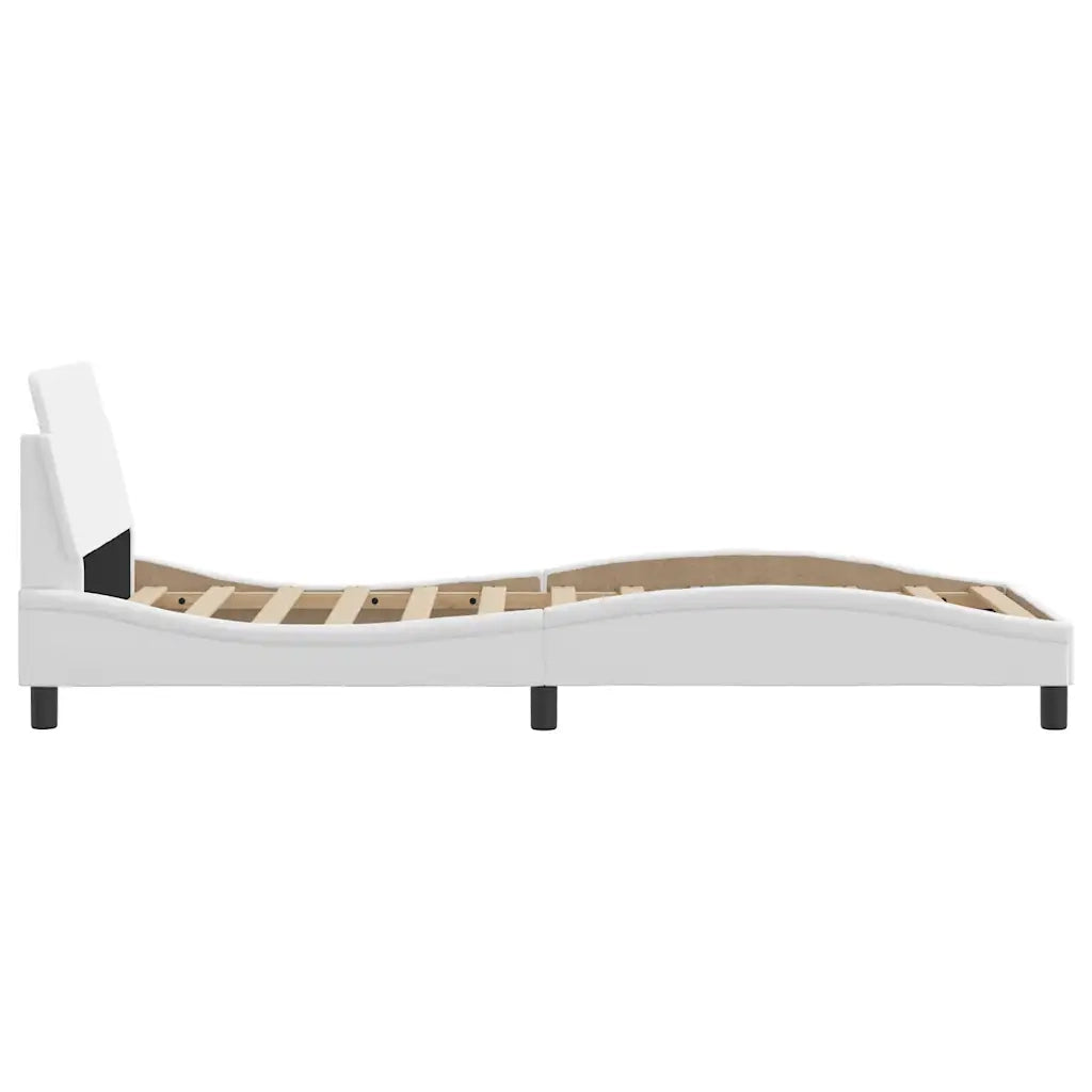 Giroletto-Struttura Letto Dover Bianco 90x200 cm in Similpelle