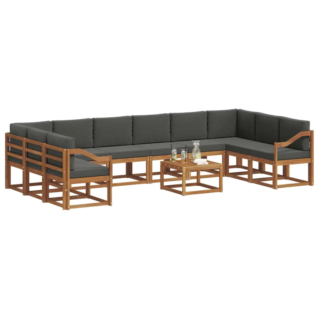 Set di divani da esterno 11 pcs Naturale e Antracite 3367105