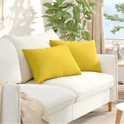 Cuscini da Divano 2 pcs Giallo Chiaro 60 x 40 cm Tessuto 42013662