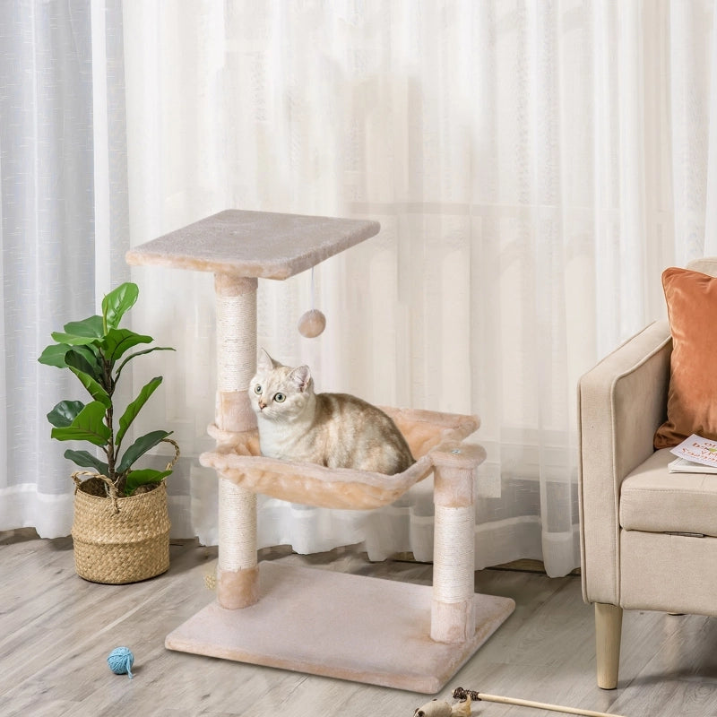 ALBERO RICREATIVO PER GATTI CON AMACA 50 x 36 x 70 cm BEIGE