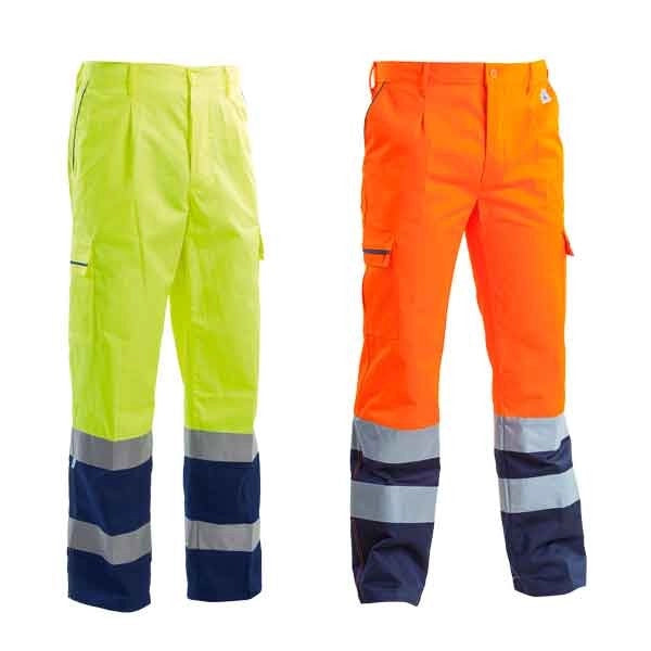 PANTALONE ALTA VISIBILITA' BICOLORE Tg. L - Colore Giallo/Blu