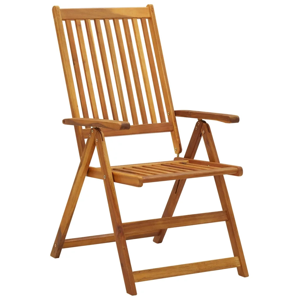 Sedie da Giardino Pieghevoli 3pz con Cuscini Acacia Massello 3064095