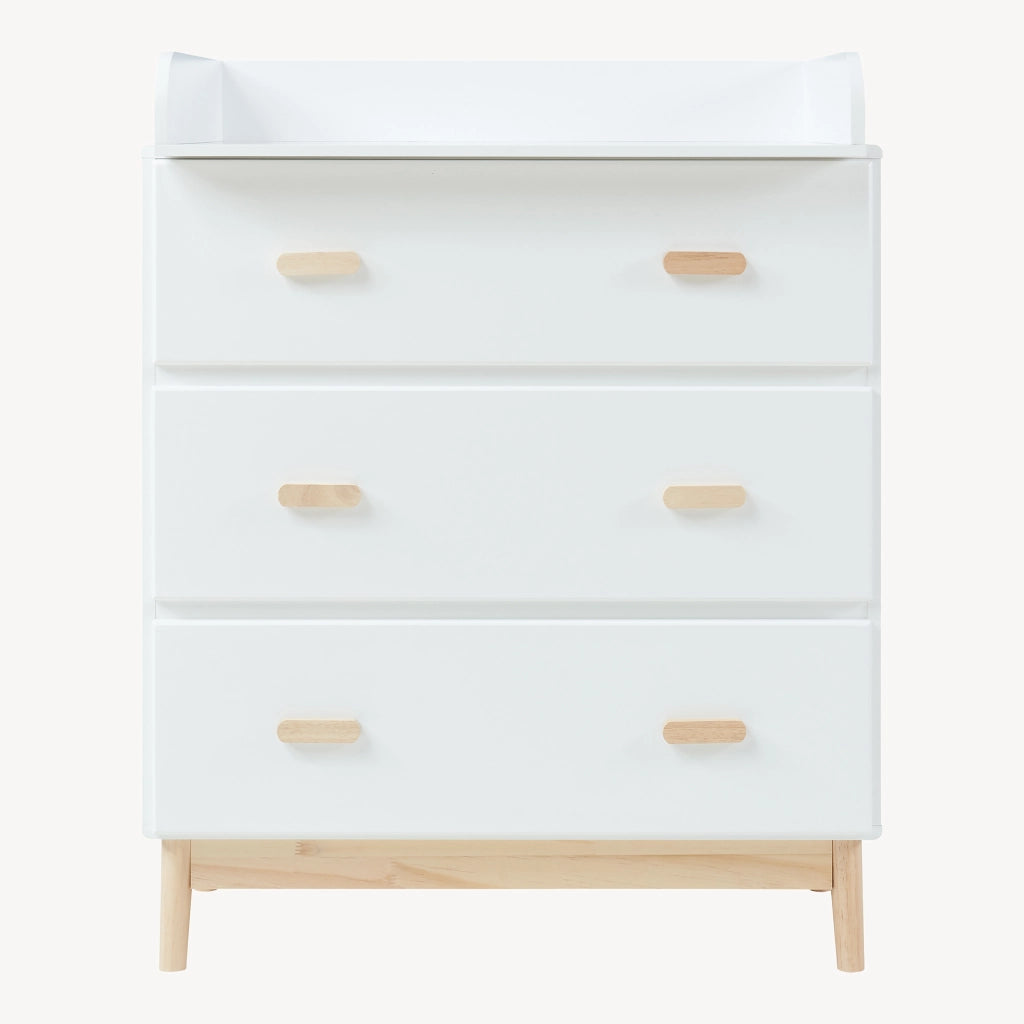 Cassettiera Sarievn con 3 Cassetti e Piano Fasciatoio Rimovibile 100 x 80 x 53 cm - Bianco [en.casa]