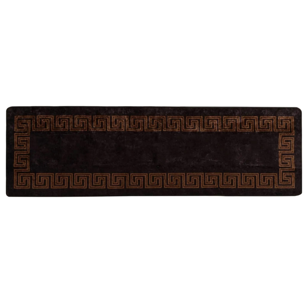 Runner Tappeto MARSA Nero 80 x 250 cm Poliestere e PVC 42023288