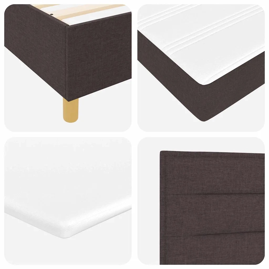 Letto a molle con materasso Marrone Scuro 100 x 200 cm Tessuto 3339521