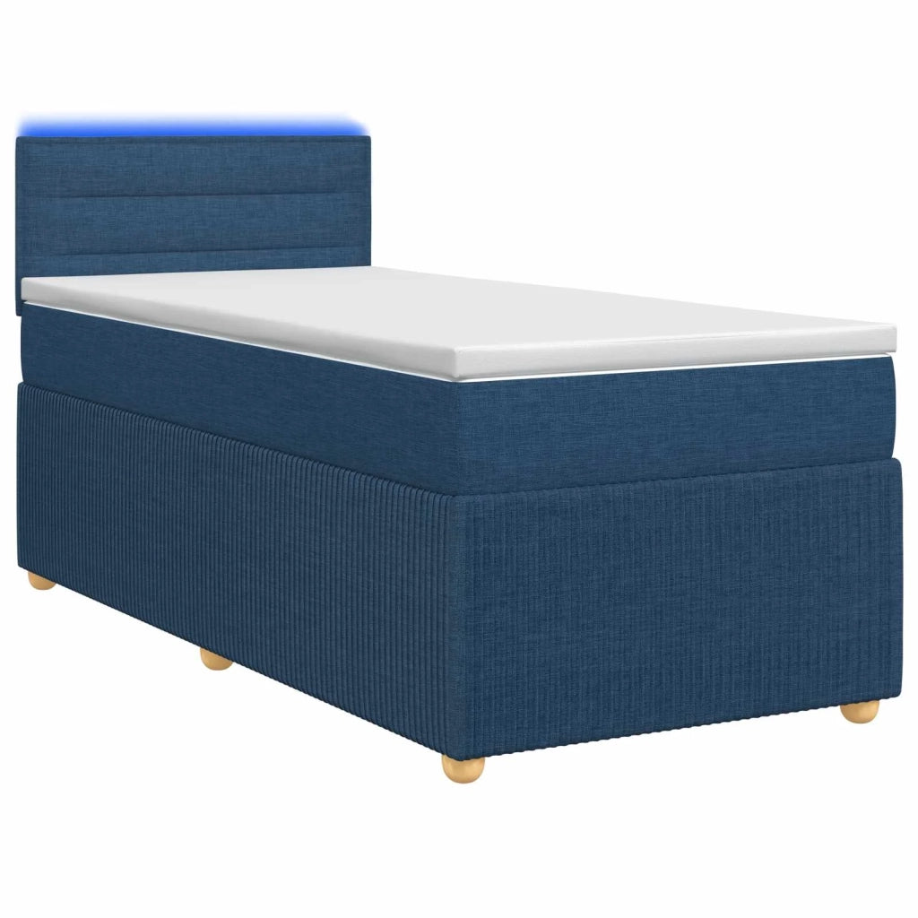 Letto box spring con materasso Blu 100 x 200 cm Tessuto 3452861