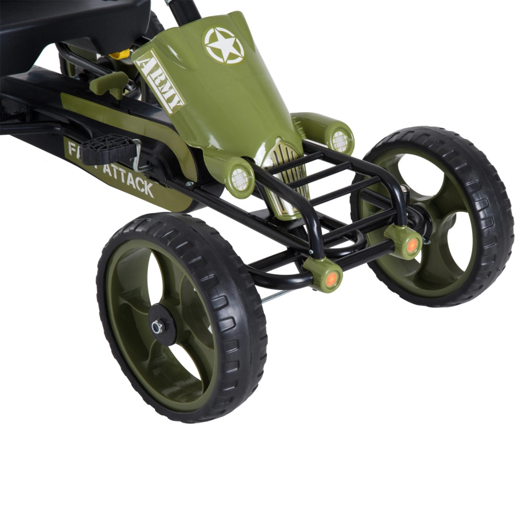 Kart a pedali ¨C Xylo ¨C sedile regolabile freno manuale ruote EVA acciaio verde nero