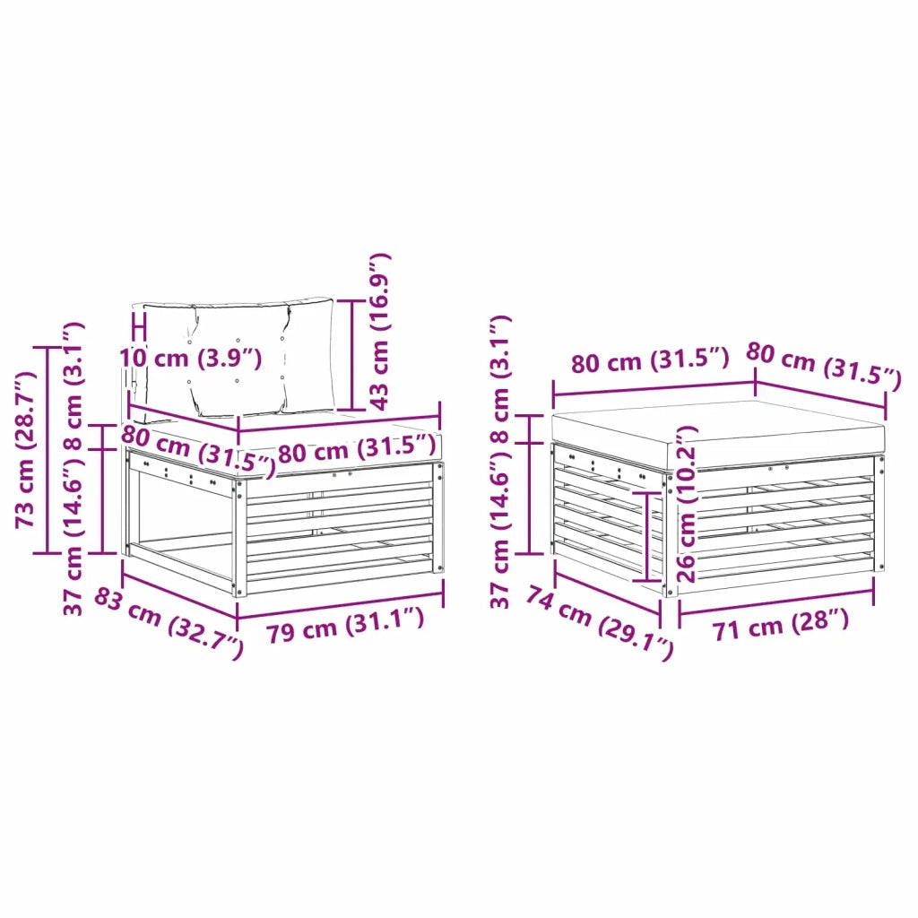 Set di divani da esterno 4 pcs Bianco e Beige 3390283