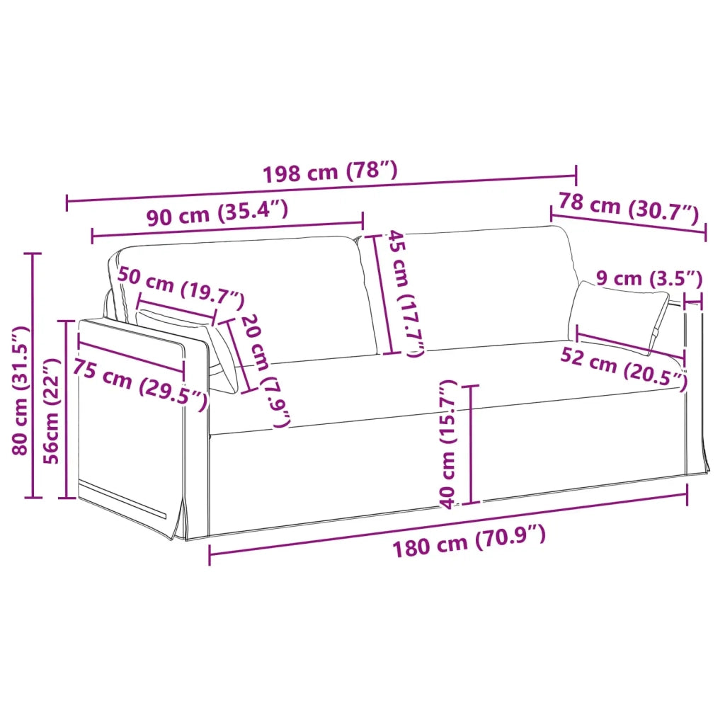 Set di divani 2 pcs Nero 158 x 78 x 80 cm Tessuto 3407539