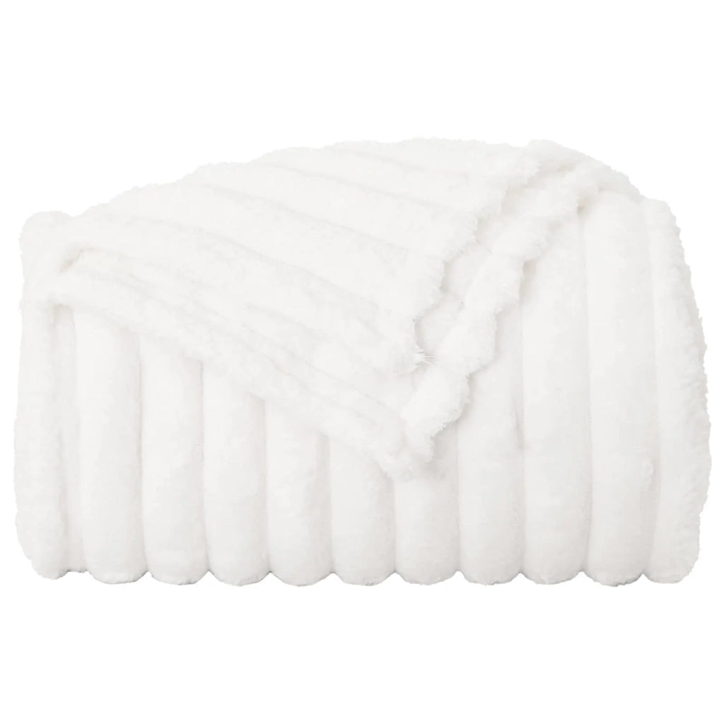 Coperte da Pile 6 pcs Bianco 240 x 220 cm Panno