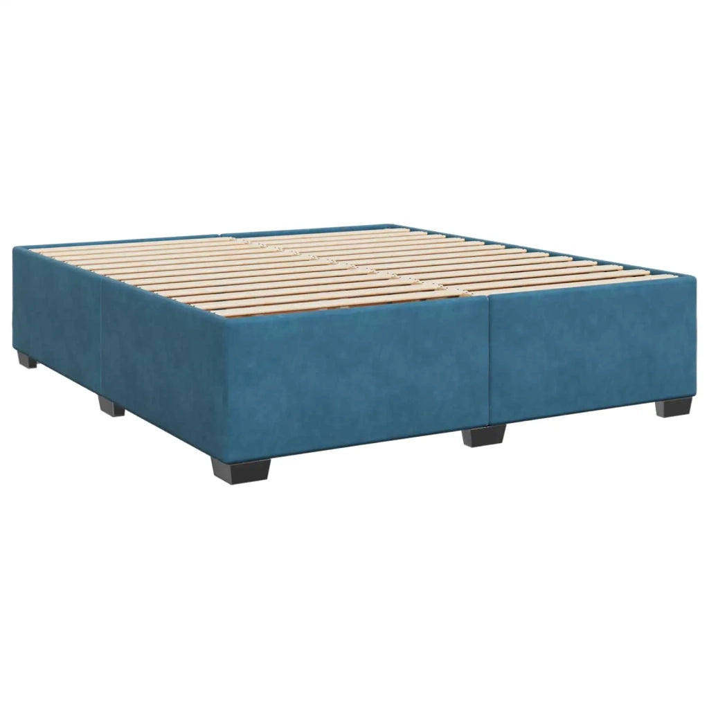 Letto box spring con materasso Blu 200 x 200 cm Velluto 3455184