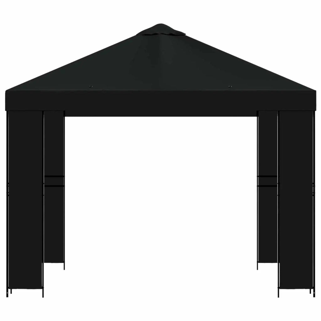 Gazebo 3 x 3 m Nero Poliestere e Acciaio 190 900358