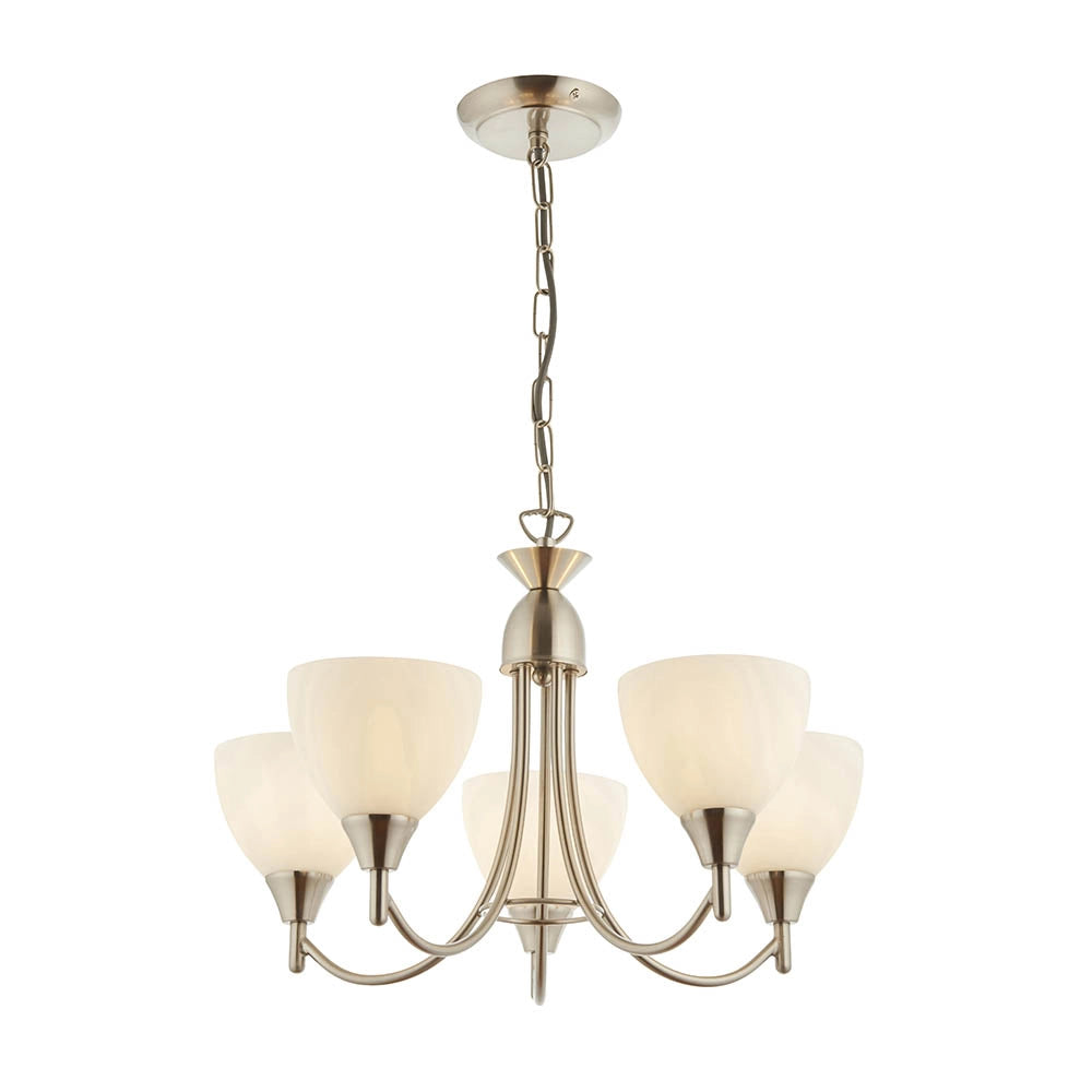 Lampadario classico Alton cromo satinato 5xE14 Endon