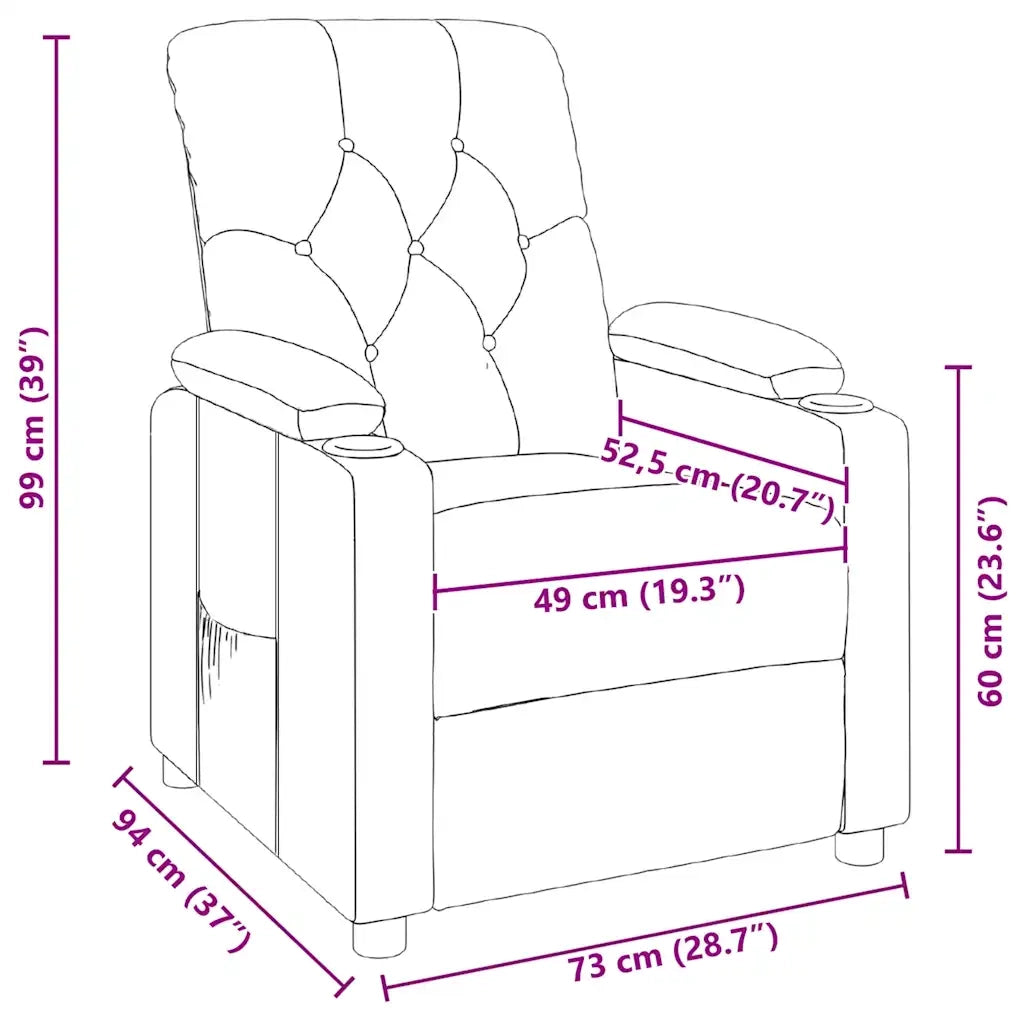 Poltrona Reclinabile in Tessuto Nero 339104