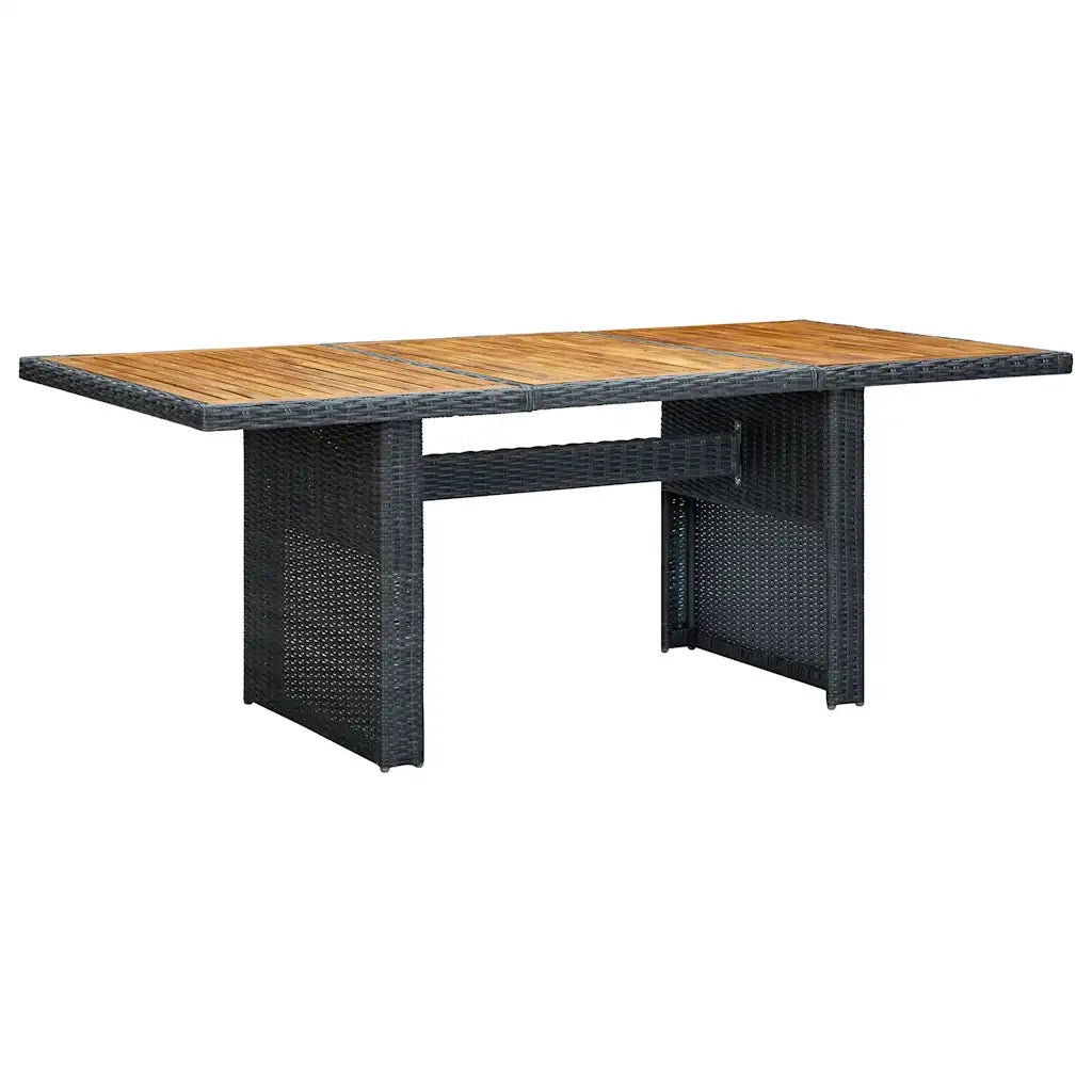 Set Pranzo da Giardino 7 pz con Cuscini Polyrattan Grigio Scuro 3060166