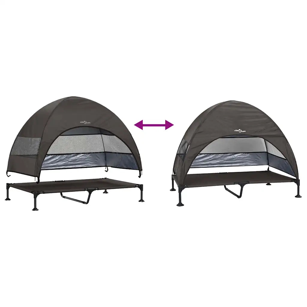vidaXL Letto per Cani Elevato Marrone 127 x 81 x 108 cm