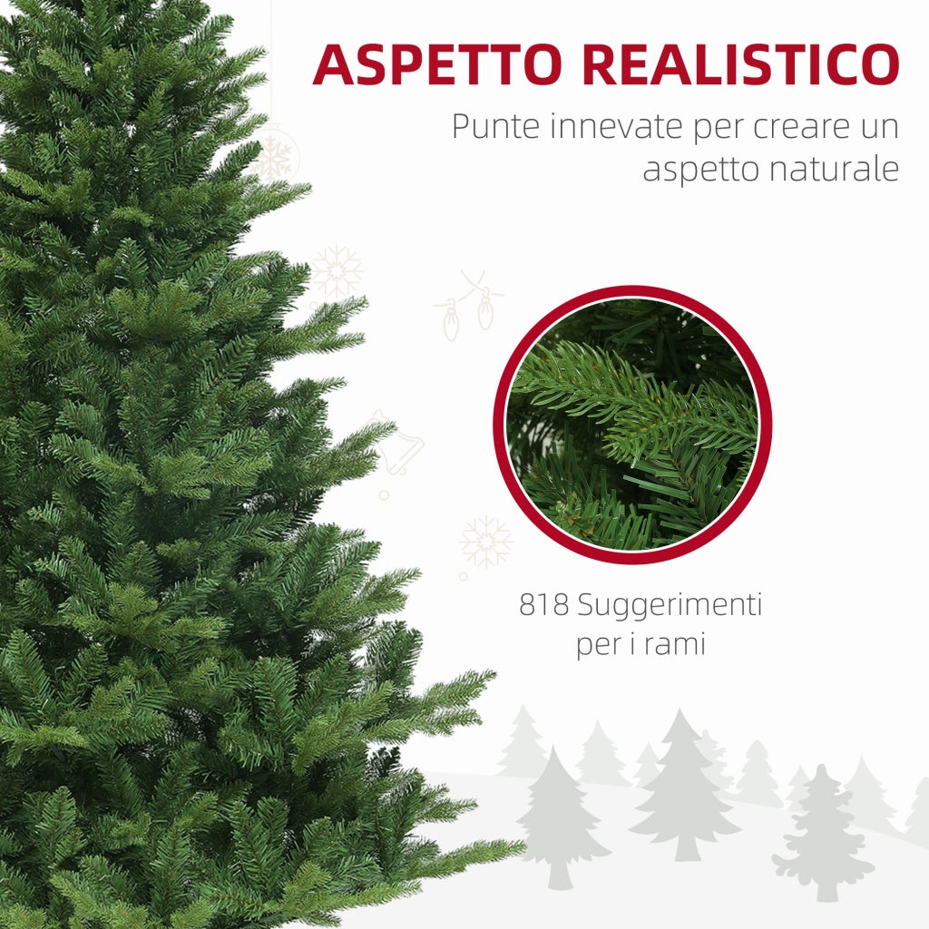 Albero di Natale Artificiale ¨C Minimal ¨C Verde 180 cm con Base in Acciaio