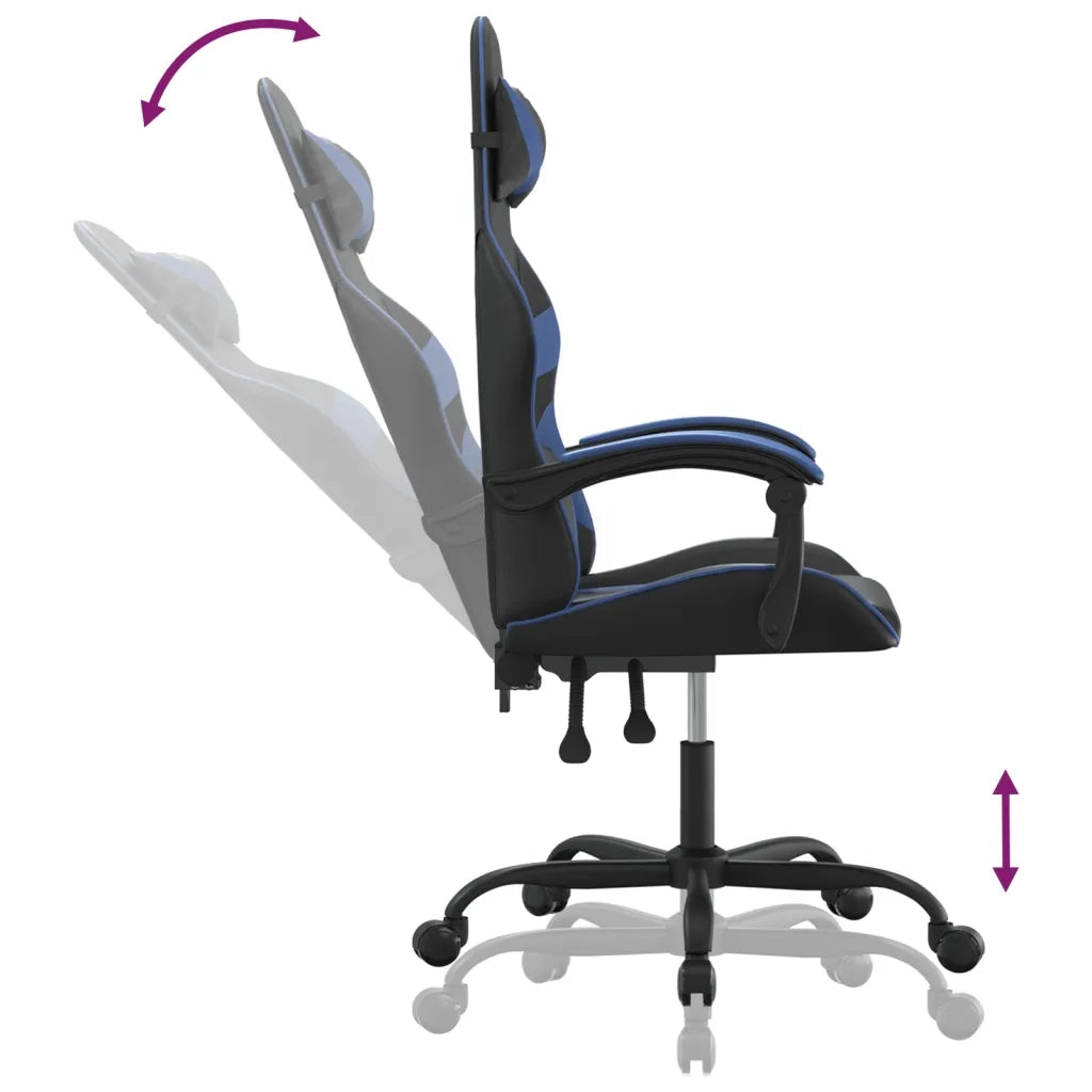 Sedia da Gaming Nera e Blu in Similpelle 3143842