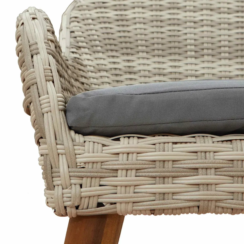 Set da Pranzo per Giardino 7 pcs Grigio chiaro polyrattan 3261717
